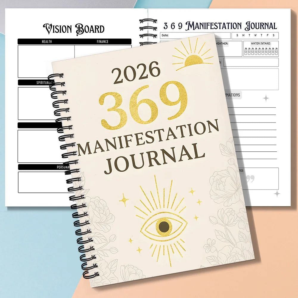 369 Manifestation Journal – All Seeing Eye Spiral Notebook for Intuition