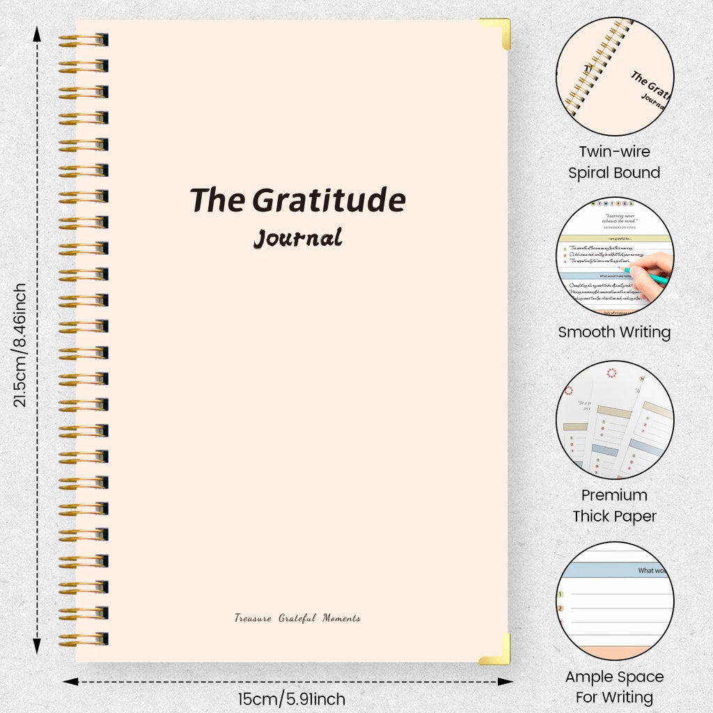 A5 Gratitude Journal – Mindfulness & Mood Tracker Spiral Notebook