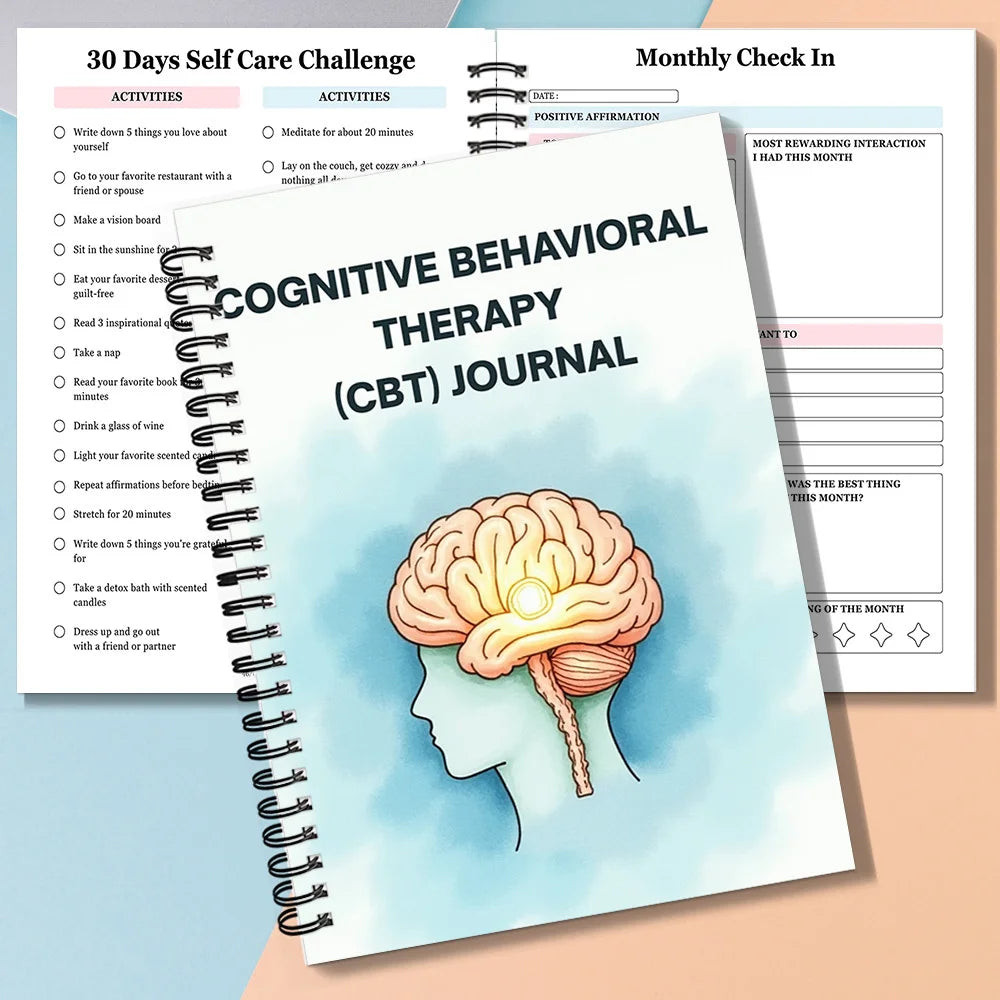 CBT Therapy Journal – Emotional Wellness Spiral Notebook
