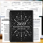 369 Manifestation Spiral Journal – Black & White Minimalist Notebook