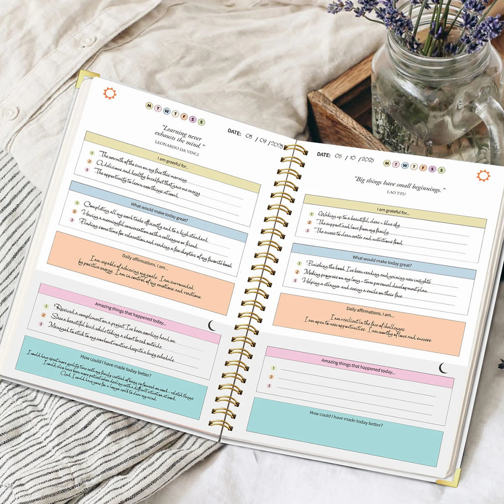 A5 Gratitude Journal – Mindfulness & Mood Tracker Spiral Notebook