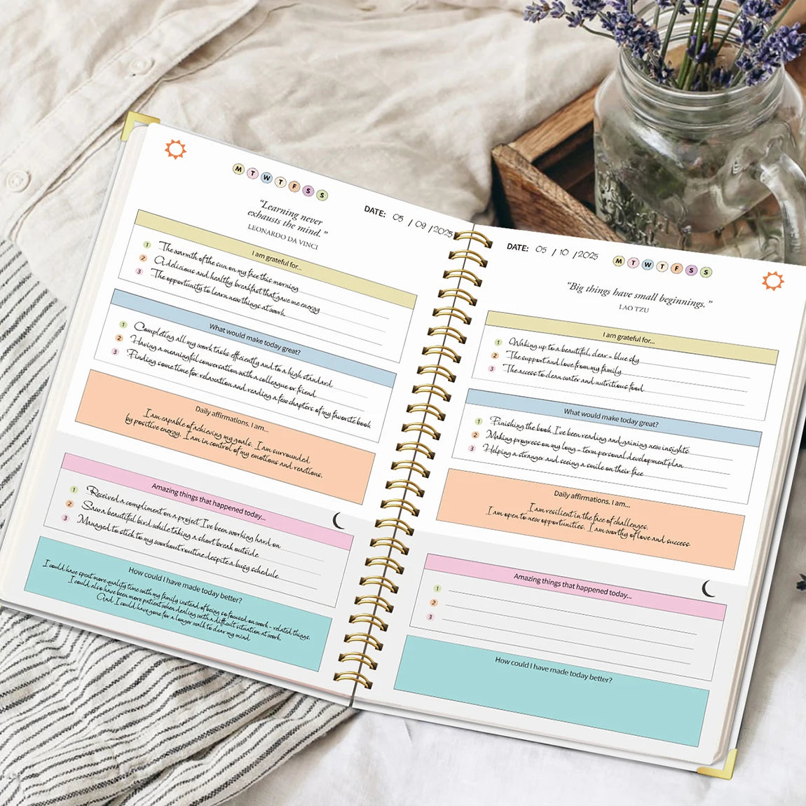 A5 Gratitude Journal – Mindfulness & Mood Tracker Spiral Notebook