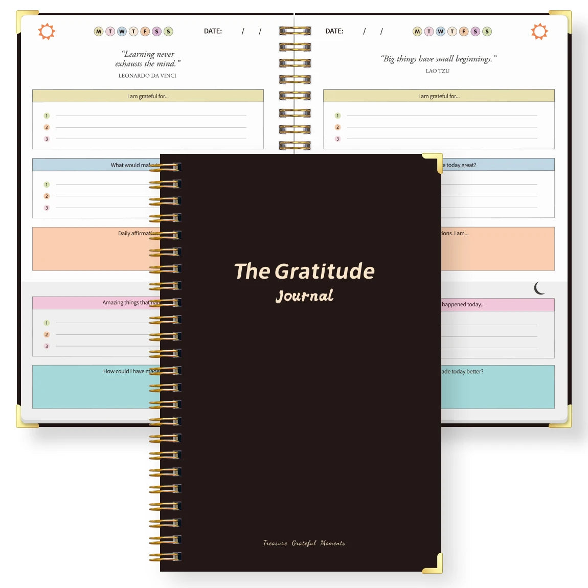 A5 Gratitude Journal – Mindfulness & Mood Tracker Spiral Notebook