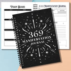 369 Manifestation Spiral Journal – Black & White Minimalist Notebook
