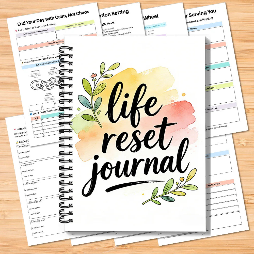 Watercolor Life Reset Spiral Journal