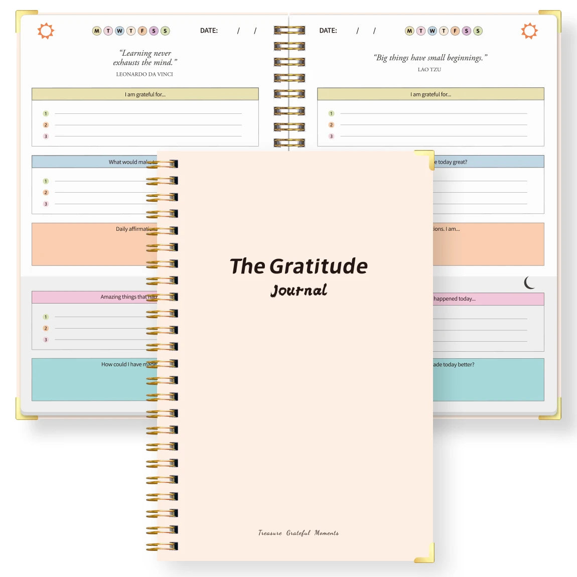 A5 Gratitude Journal – Mindfulness & Mood Tracker Spiral Notebook