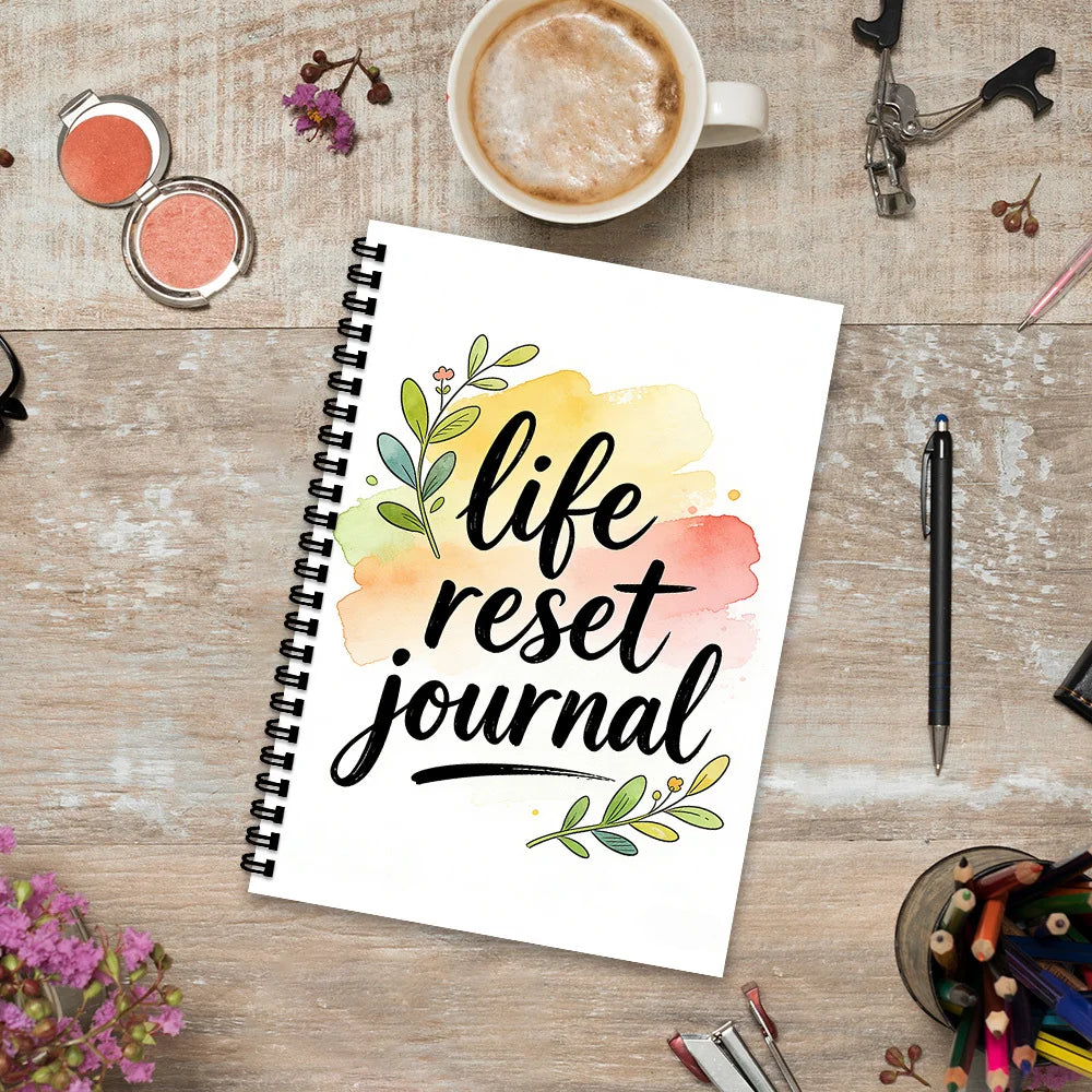 Watercolor Life Reset Spiral Journal