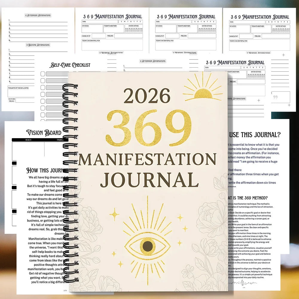 369 Manifestation Journal – All Seeing Eye Spiral Notebook for Intuition