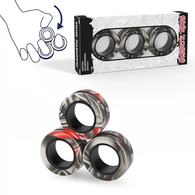Magnetic Fidget Rings Set – Spinner & Stress Relief Toy for Teens & Adults (3PCS)
