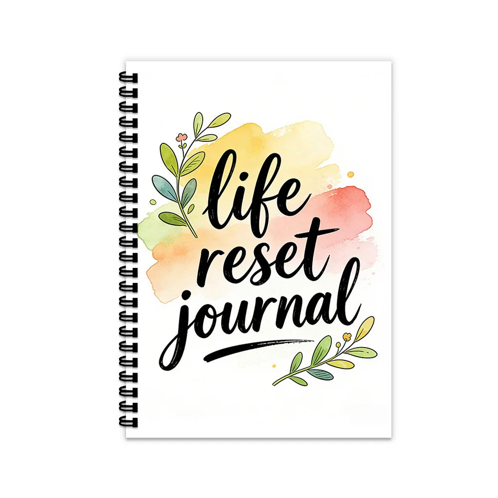 Watercolor Life Reset Spiral Journal