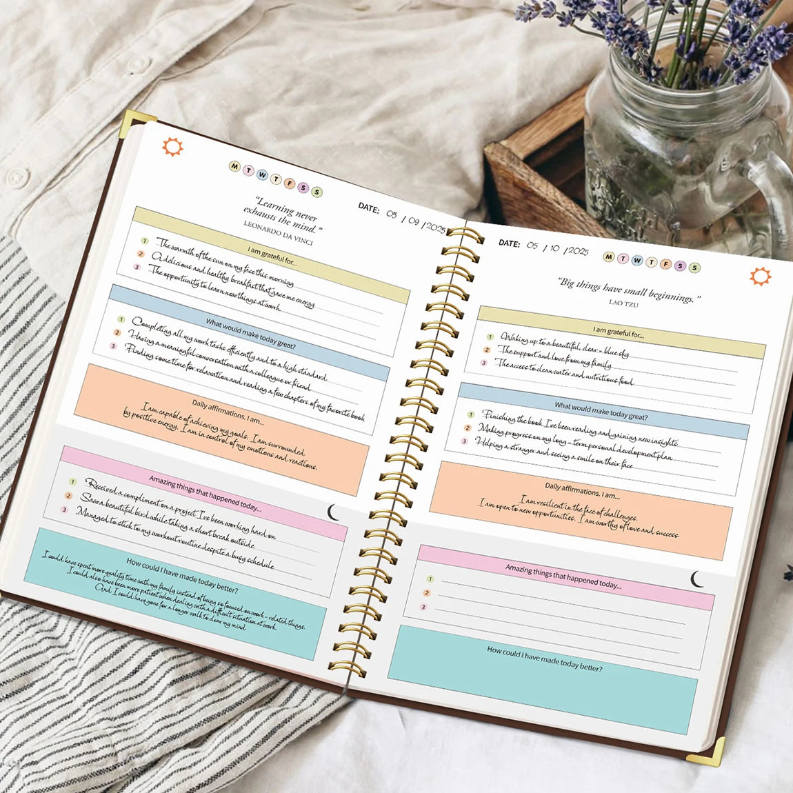 A5 Gratitude Journal – Mindfulness & Mood Tracker Spiral Notebook