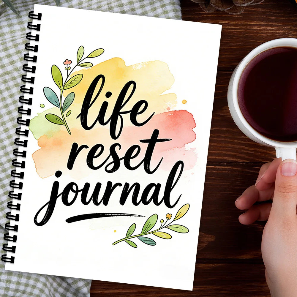 Watercolor Life Reset Spiral Journal
