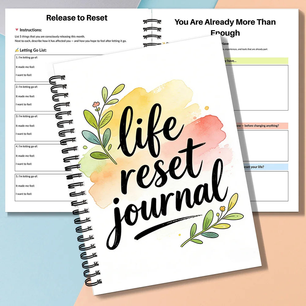 Watercolor Life Reset Spiral Journal