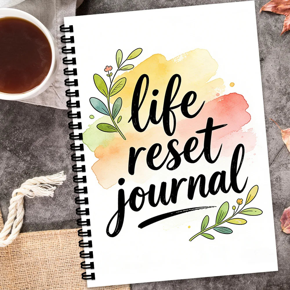 Watercolor Life Reset Spiral Journal