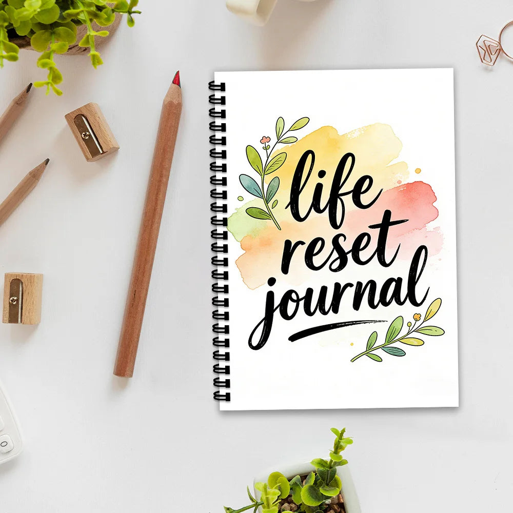 Watercolor Life Reset Spiral Journal