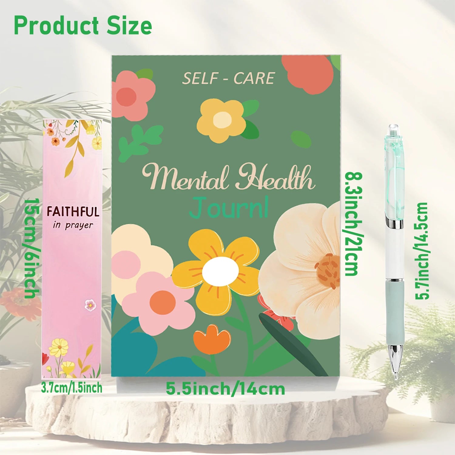 Mental Health Journal Set with Gel Pen & Bookmark