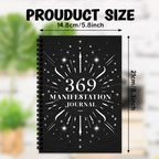 369 Manifestation Spiral Journal – Black & White Minimalist Notebook