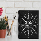 369 Manifestation Spiral Journal – Black & White Minimalist Notebook