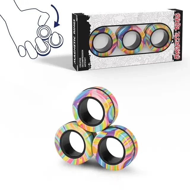 Magnetic Fidget Rings Set – Spinner & Stress Relief Toy for Teens & Adults (3PCS)