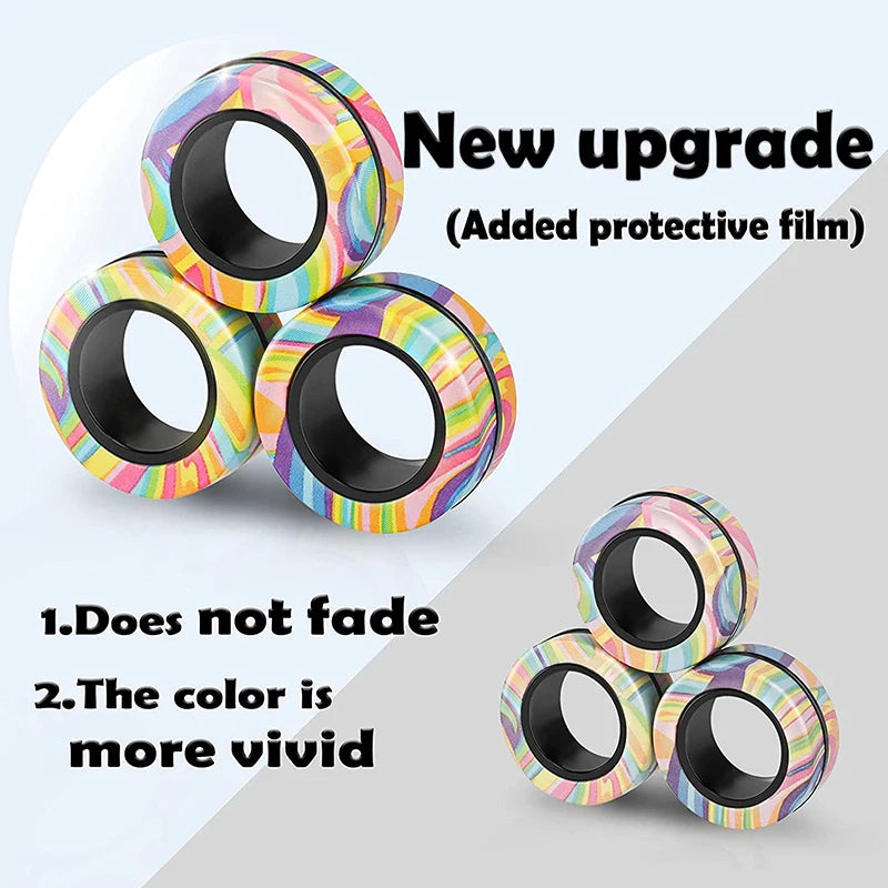 Magnetic Fidget Rings Set – Spinner & Stress Relief Toy for Teens & Adults (3PCS)