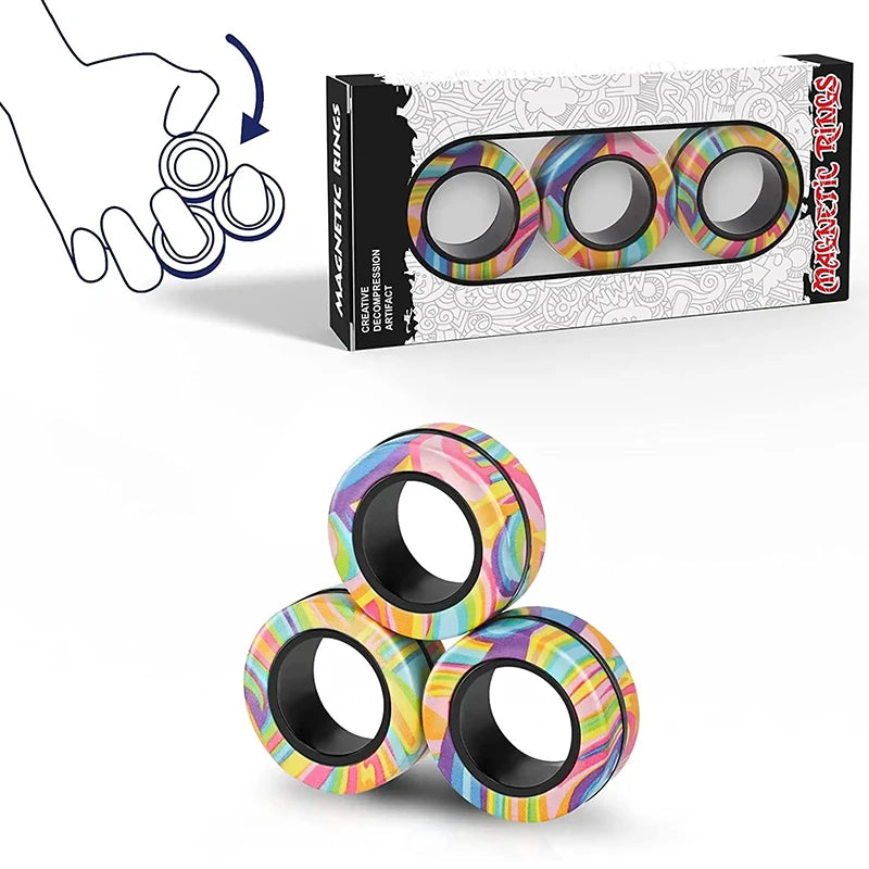 Magnetic Fidget Rings Set – Spinner & Stress Relief Toy for Teens & Adults (3PCS)