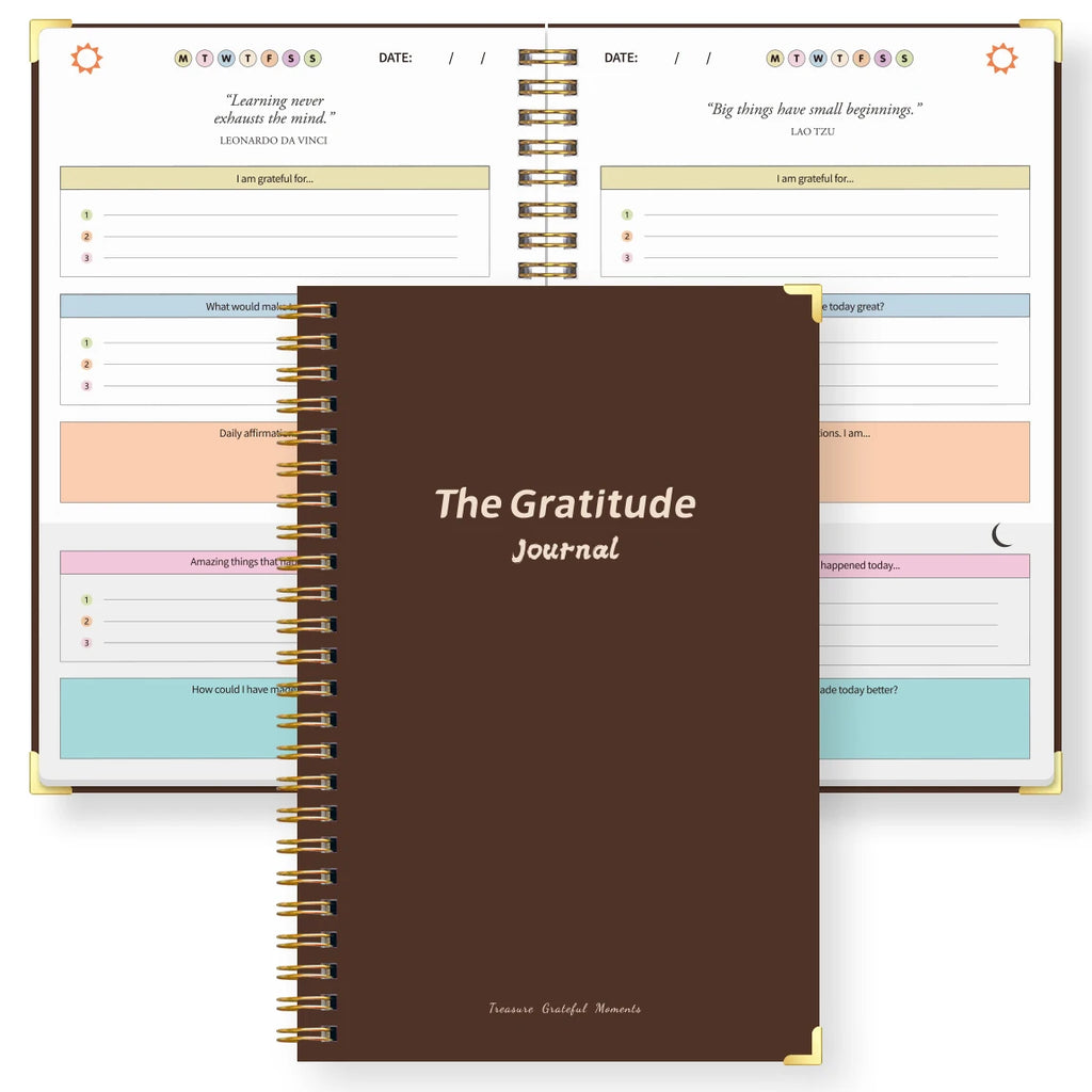 A5 Gratitude Journal – Mindfulness & Mood Tracker Spiral Notebook