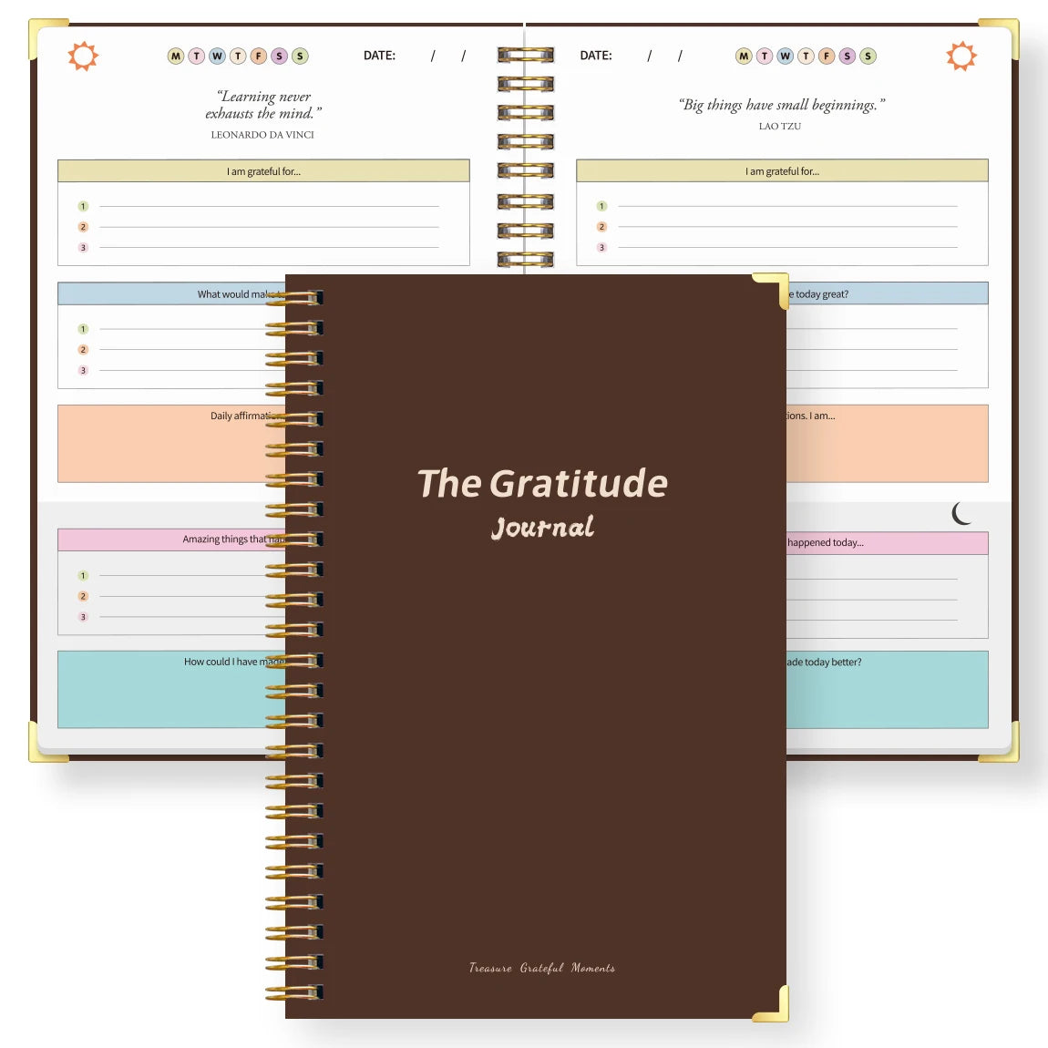 A5 Gratitude Journal – Mindfulness & Mood Tracker Spiral Notebook